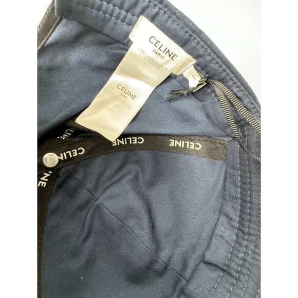 NWT Celine Baseball Cap in Cotton Marine Blue Logo-Embroidered Size Small - Picture 11 of 15